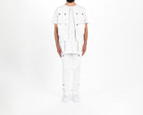 "MY PLEASURE" CARGO FLARE STACK DENIM