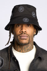 SEWN TOGETHER BUCKET HAT (JET BLACK)