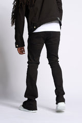 "WITHDRAWN" STACK DENIM (BLACK)