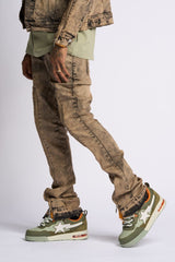 "WITHDRAWN" STACK DENIM (BROWN)
