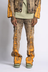 "WITHDRAWN" STACK DENIM (BROWN)