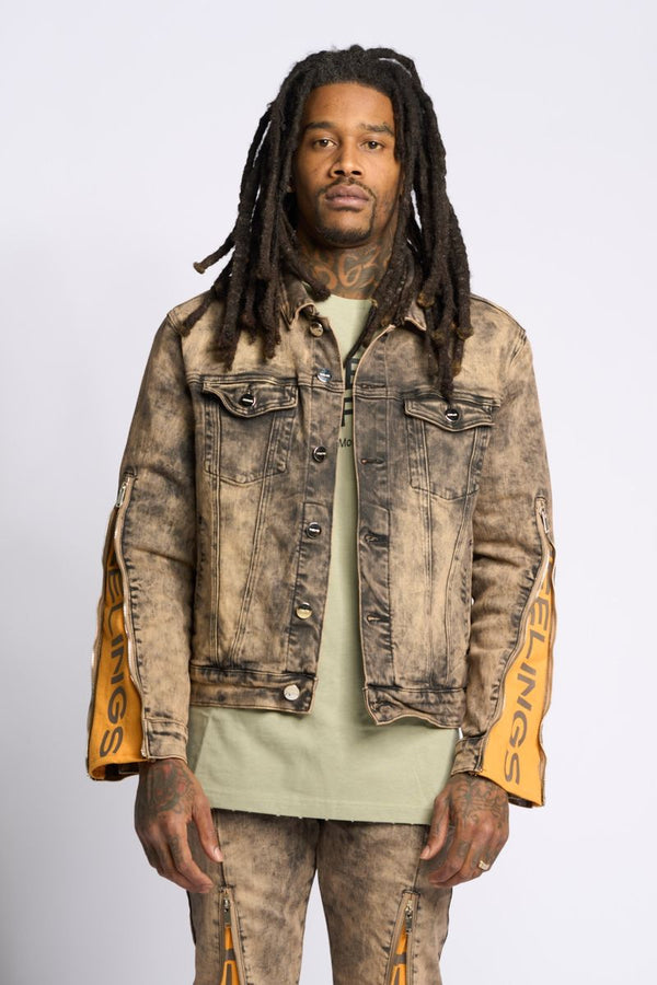 "METAMORPHOSIS" DENIM JACKET (BROWN)