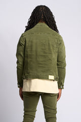 "METAMORPHOSIS" DENIM JACKET (OLIVE)