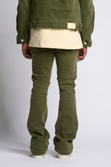 "WITHDRAWN" STACK DENIM (OLIVE)