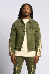 "METAMORPHOSIS" DENIM JACKET (OLIVE)