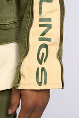 "METAMORPHOSIS" DENIM JACKET (OLIVE)