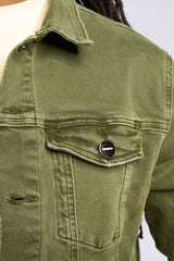"METAMORPHOSIS" DENIM JACKET (OLIVE)