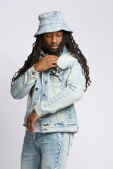 "BE THE LIGHT" DENIM JACKET (LIGHT BLUE)