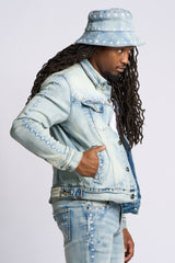 "BE THE LIGHT" DENIM JACKET (LIGHT BLUE)