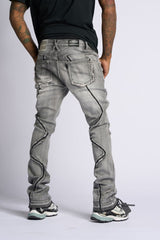 "DALI' STACKED DENIM (GREY)