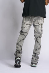 "DALI' STACKED DENIM (GREY)