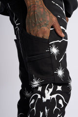 "SACRED" STACK JEANS (Black)