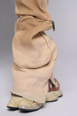 "JOURNEY TO GREATNESS" STACKED CARGO DENIM (CREAM)