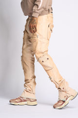 "JOURNEY TO GREATNESS" STACKED CARGO DENIM (CREAM)