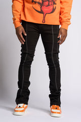 "DALI' STACKED DENIM (JET BLACK)