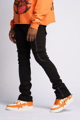 "DALI' STACKED DENIM (JET BLACK)