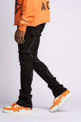 "DALI' STACKED DENIM (JET BLACK)