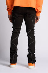 "DALI' STACKED DENIM (JET BLACK)