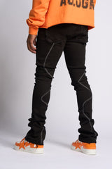 "DALI' STACKED DENIM (JET BLACK)