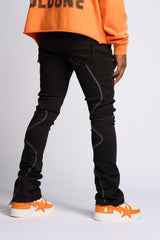 "DALI' STACKED DENIM (JET BLACK)