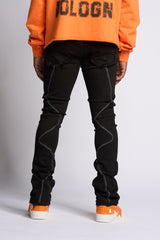 "DALI' STACKED DENIM (JET BLACK)
