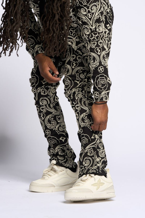 "OPERA" STACK DENIM (JET BLACK)