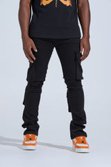 "BLACK LABEL CARGO" STACK DENIM (JET BLACK)