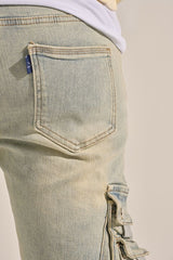 "EMPOWERED ESSENCE" STACK CARGO DENIM (LIGHT BLUE)