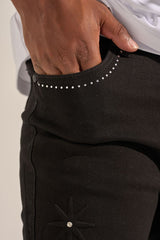 "ARISE" STACK DENIM (JET BLACK)